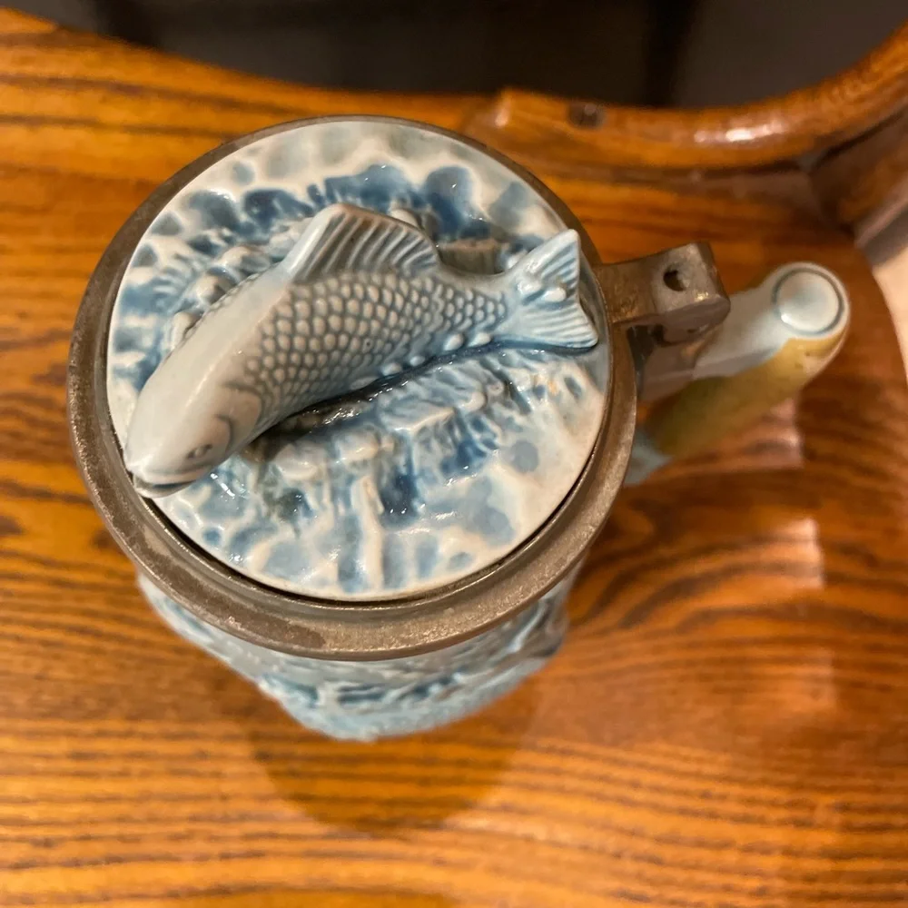Avon Vintage Fresh Water Fishing Stein Handcrafted in Brazil, Numbered - Picture 2 of 6